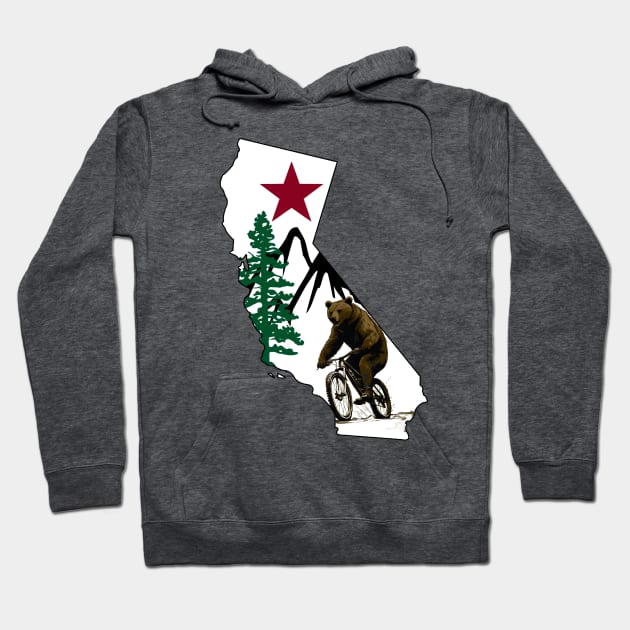 Mountain Biking California Bear Hoodie by Sneek661